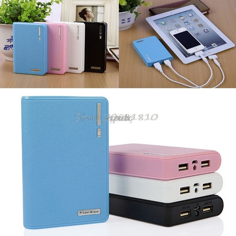 4X 18650 Dual USB Power Bank External Backup Battery Charger Box Case For Phone Z17 Drop ship