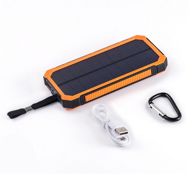 Portable Solar Power Bank 20000mah Waterproof External Battery Backup Powerbank 20000 mah Phone Battery Charger LED Pover Bank